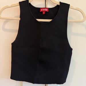 STAUD Classic Black Crop Top